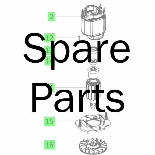 An exploded diagram of a Festool power tool showing individual parts in detail with numbers that correspond to a legend.
