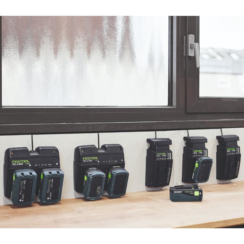 Multiple Festool battery packs being charged