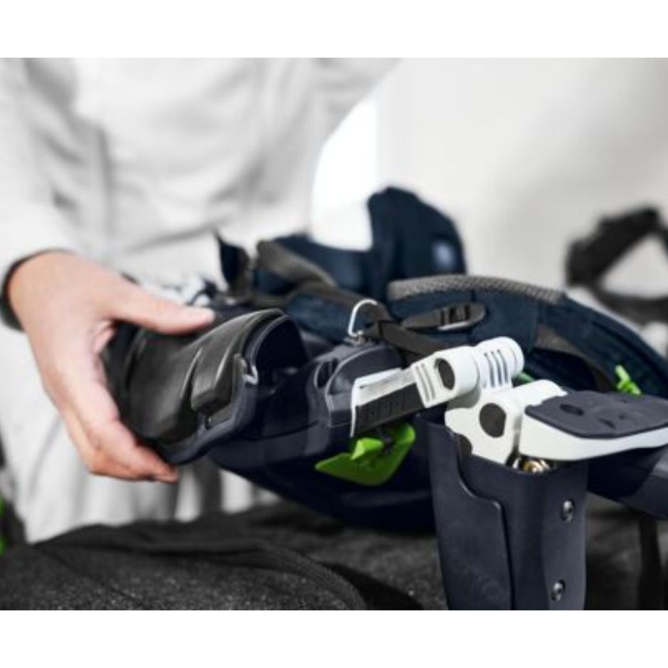 Hand holding Festool Headrest for ExoActive exoskeleton