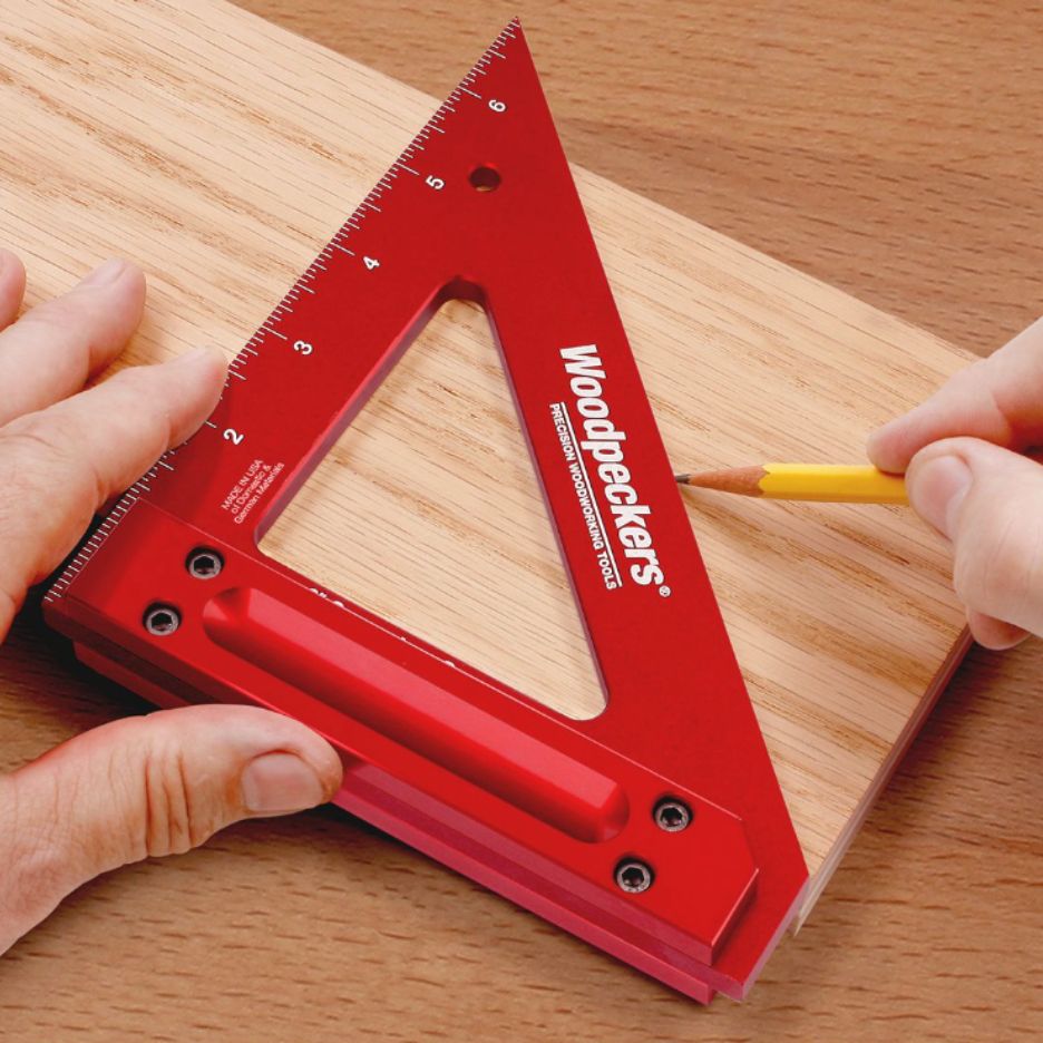 Woodpeckers Carpenters Square Anodized Aluminum 6 Inch CRPSQ6-INRD