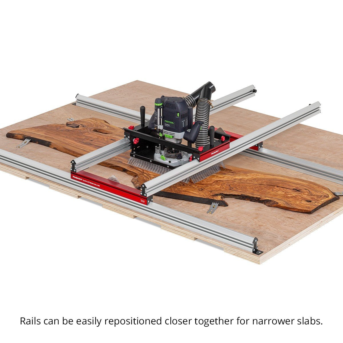 Woodpecker tools slab flattening shop mill